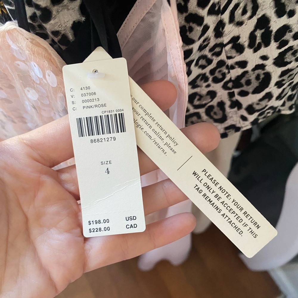Anthropologie Pink Sheer Layer MIDI Dress - Picture 8 of 8